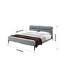 Upholstered King Size Bed in Grey Finish