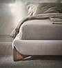 Upholstered King Size Bed in Ivory Finish