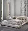 Upholstered King Size Bed in Ivory Finish