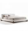 Upholstered King Size Bed in Ivory Finish