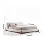 Upholstered King Size Bed in Ivory Finish