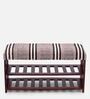 Upholstered Storage Bench In Brown Finish