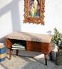 Upholstered Storage Bench In Natural Finish