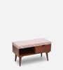 Upholstered Storage Bench In Natural Finish