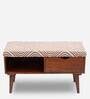 Upholstered Storage Bench In Natural Finish