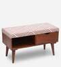 Upholstered Storage Bench In Natural Finish