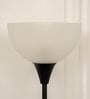 Uplighter Black Polished Floor Lamp for Living Room with Frosted Glass Lampshade