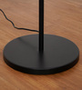 Uplighter Black Polished Floor Lamp for Living Room with Frosted Glass Lampshade
