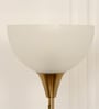 Uplighter Brass Antique Finish Floor Lamp for Living Room with Frosted Glass Lampshade