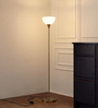 Uplighter Brass Antique Finish Floor Lamp for Living Room with Frosted Glass Lampshade