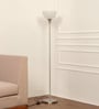 Uplighter Satin Nickel Floor Lamp for Living Room with Frosted Glass Lampshade