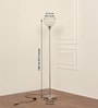 Uplighter Satin Nickel Floor Lamp for Living Room with Frosted Glass Lampshade