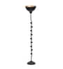 Uplighter Small Rose Black Metal Shade Floor Lamp with Black Base