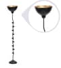 Uplighter Small Rose Black Metal Shade Floor Lamp with Black Base
