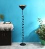 Uplighter Small Rose Black Metal Shade Floor Lamp with Black Base