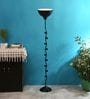 Uplighter Small Rose Black Metal Shade Floor Lamp with Black Base