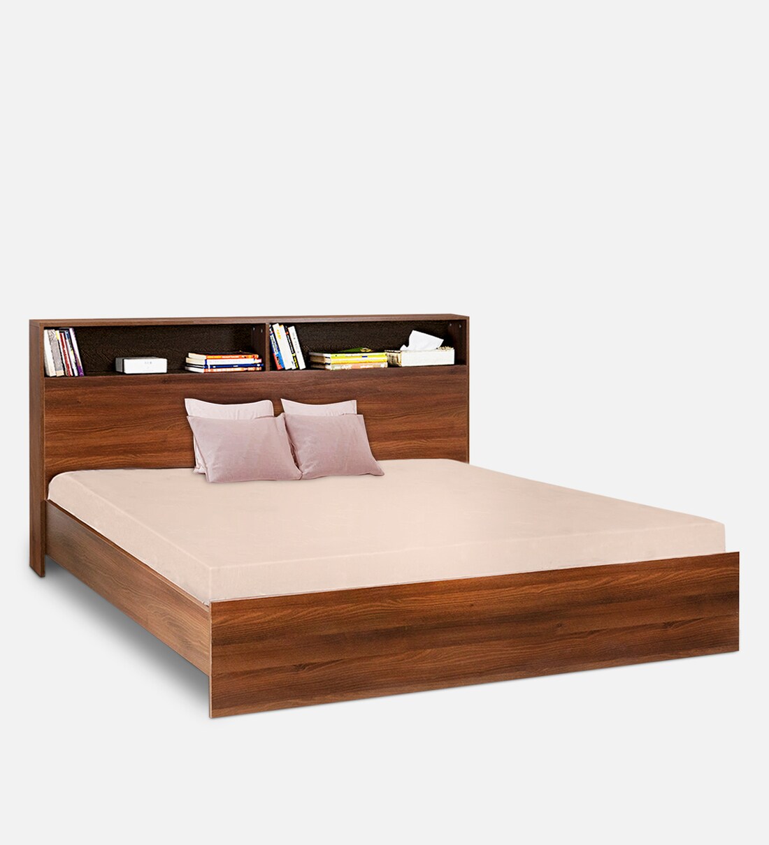 Buy Urban King Size Bed In Acacia Dark Colour By Delite Kom Online