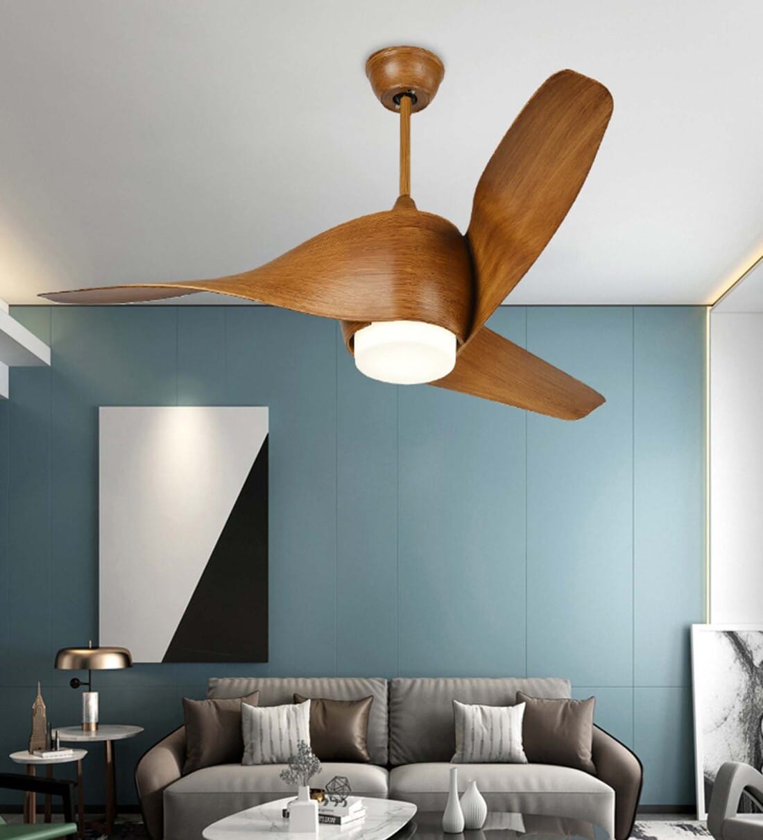 Buy Urbancart Epicasa 52 inch 3 Wooden Blades Modern Ceiling Fan with ...