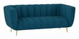 Urban 3 Seater Sofa In Blue Colour With Metal Legs In Golden Finish