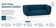 Urban 3 Seater Sofa In Blue Colour With Metal Legs In Golden Finish