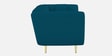 Urban 3 Seater Sofa In Blue Colour With Metal Legs In Golden Finish