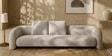 Urban Opulence Velvet Fabric Three-Seater Sofa In White Colour