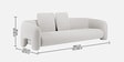 Urban Opulence Velvet Fabric Three-Seater Sofa In White Colour