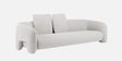 Urban Opulence Velvet Fabric Three-Seater Sofa In White Colour