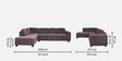 Urel 3 Seater RHS sectional sofa in Grey Colour