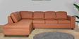 Urel RHS 3 Seater Sectional Sofa in Tan Colour