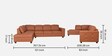 Urel RHS 3 Seater Sectional Sofa in Tan Colour