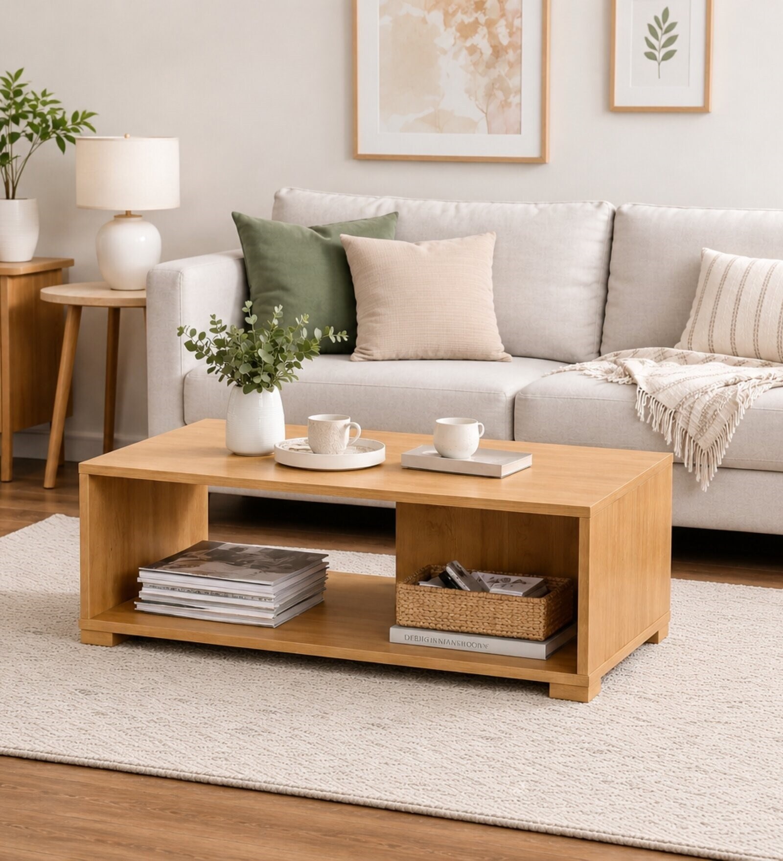 Urban Majesty Premium Centre Table In Sylvan Oak Light Finish