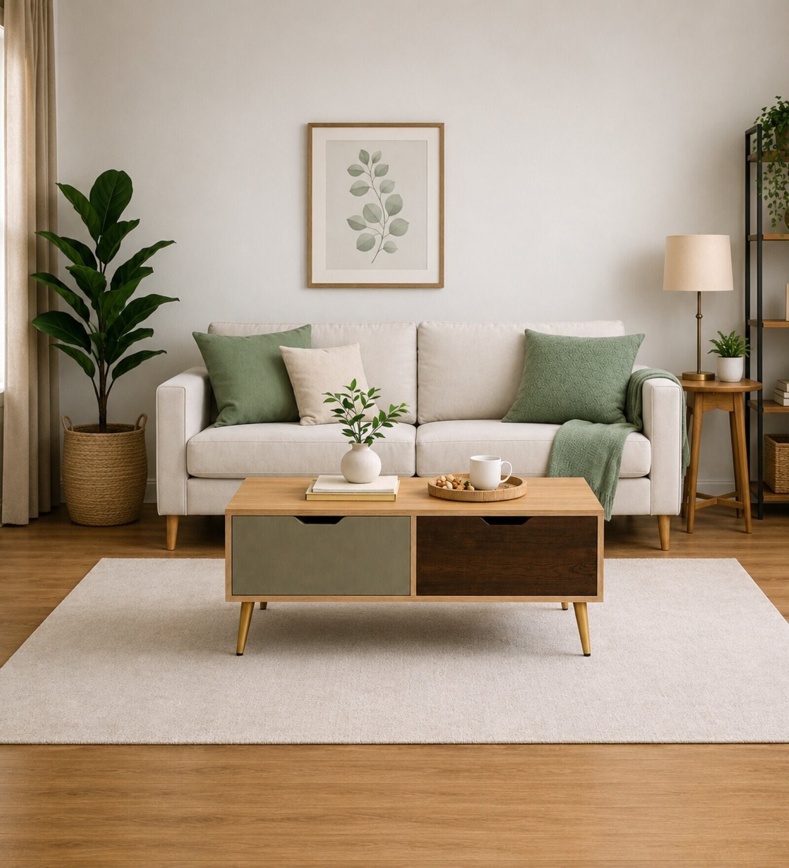 Urban Majesty Premium Centre Table In Sylvan Oak Light Finish