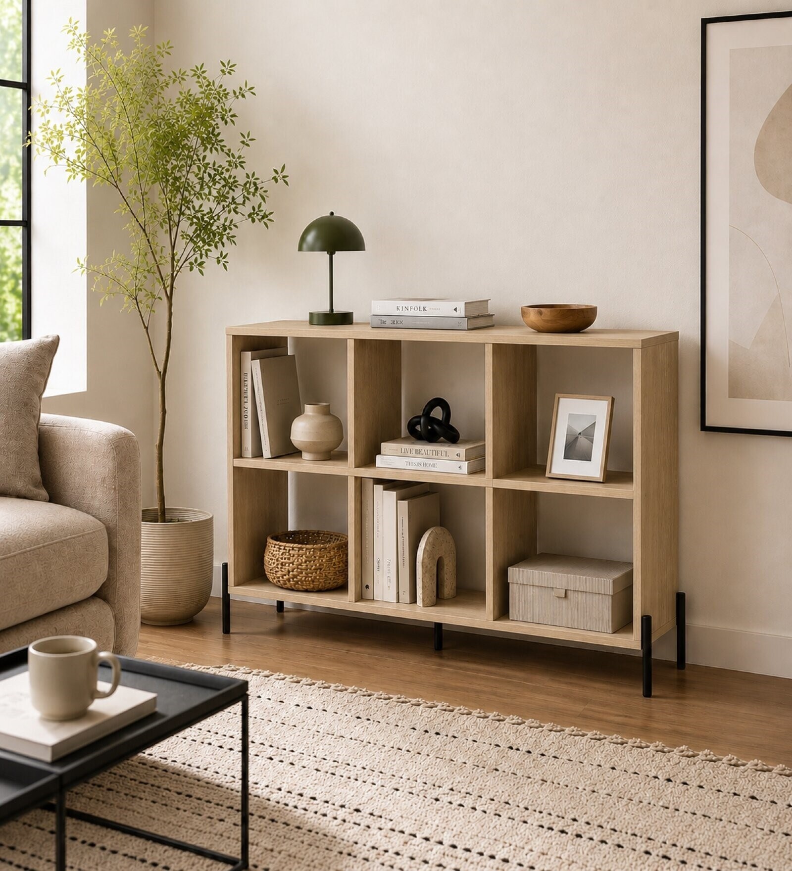 Urban Majesty Premium Multi Utility Rack Book Shelf In Sylvan Oak Light Finish