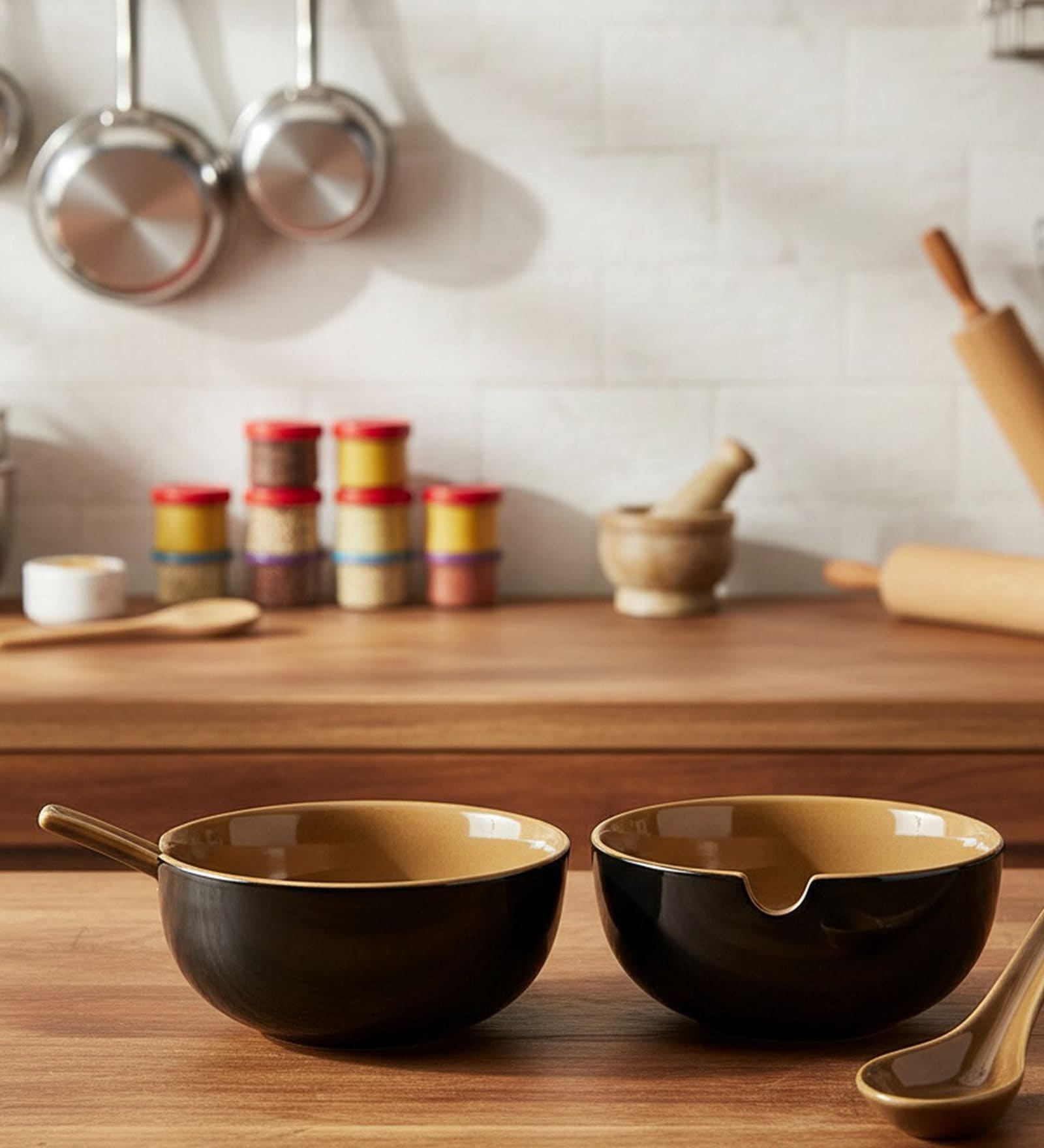 Urban Mattee Blue Ceramic Bowl Set of 2(240ml Each)