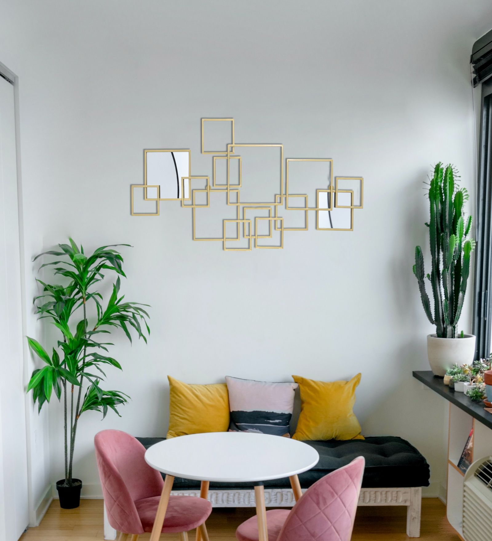 Urban Rectangular Gold Iron Wall Art