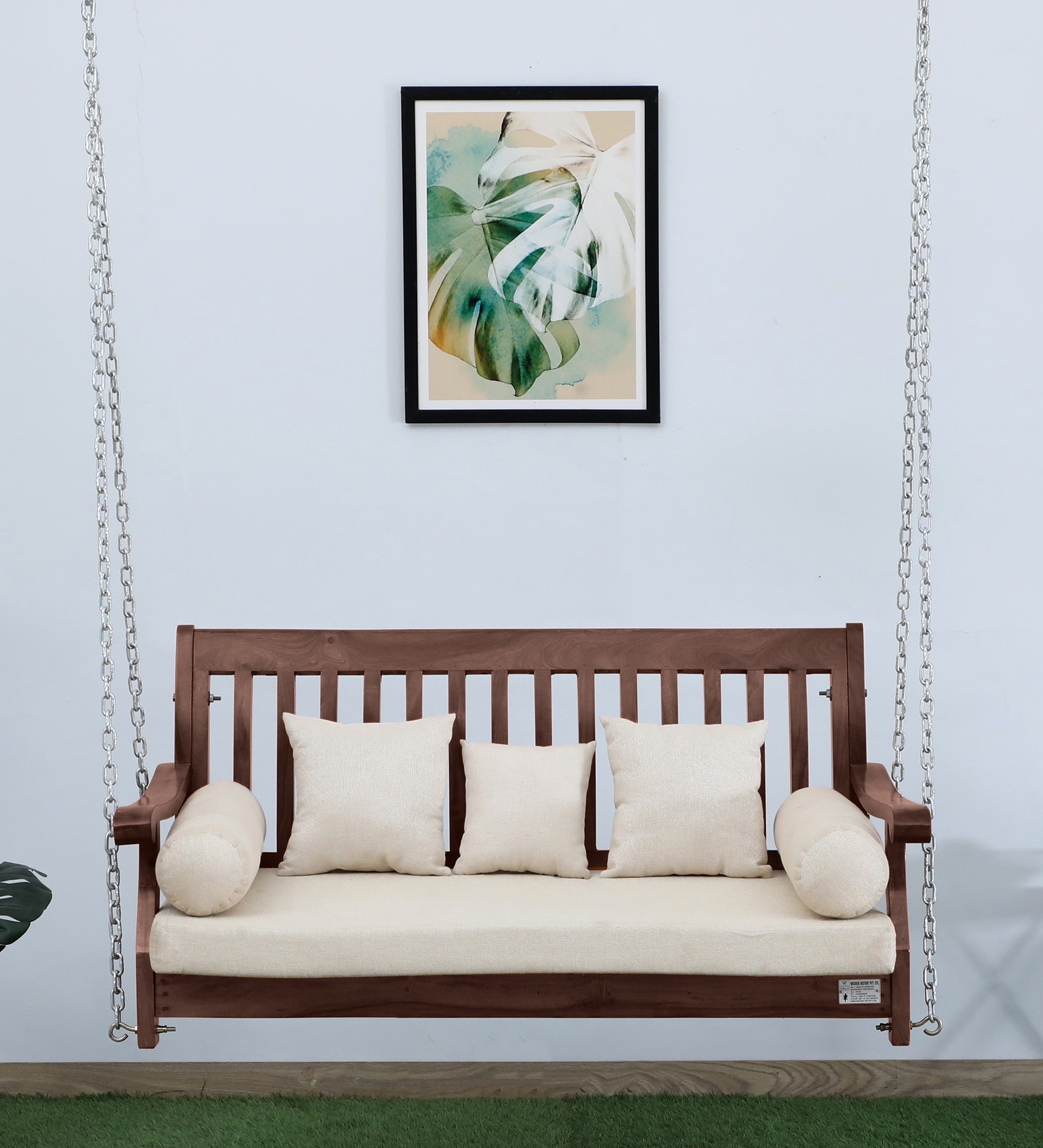Urban Solid Wood Swing In Rosewood Finish