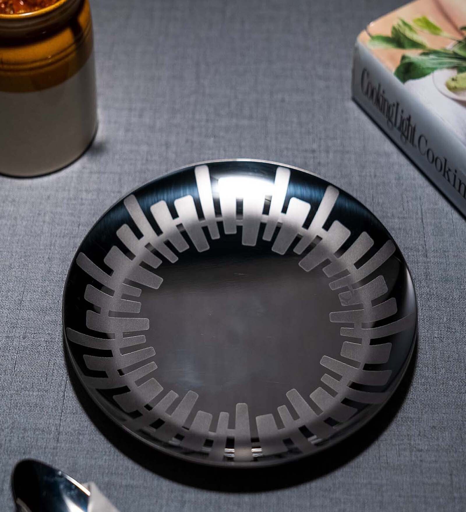 Buy Urban 7.5 Inch Black & Silver Stainless Steel (Set of 2) Quarter Plate at 20 OFF by