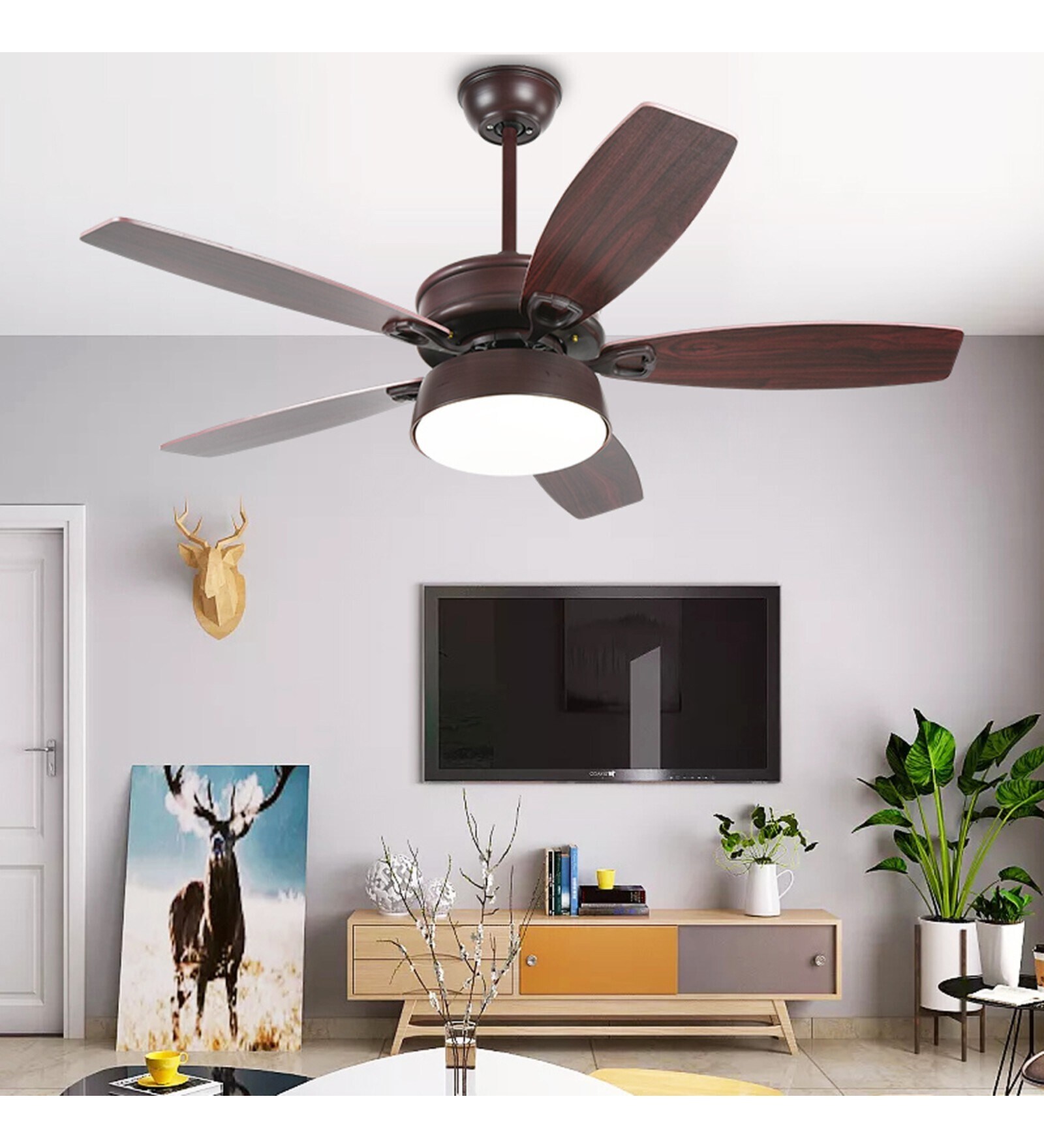Urbancart Epicasa 48 inch MDF Blades LED Light Ceiling Fan