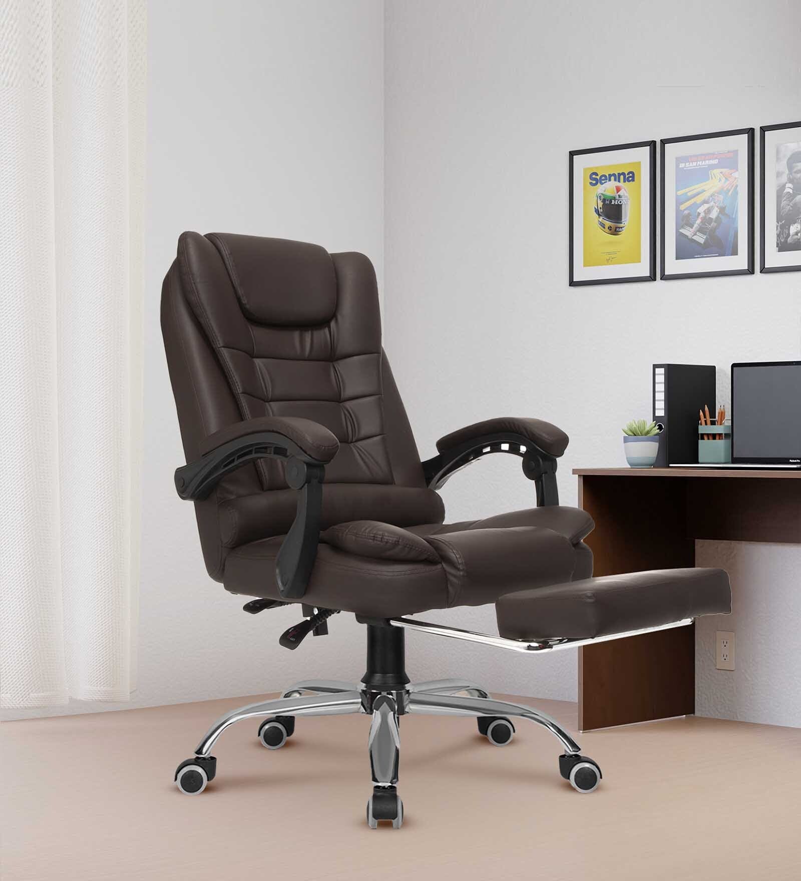 Urbane Pro Leatherette Executive  Chair In Brown Colour
