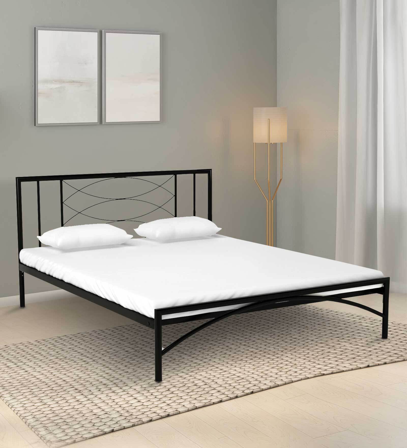 Buy Ursa Metal Queen Size Bed in Black Finish at 93 OFF by home