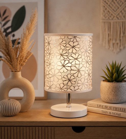 3D Flowers Print Metal Night Lamp