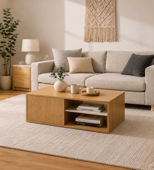 Urban Majesty Premium Centre Table In Sylvan Oak Light Finish