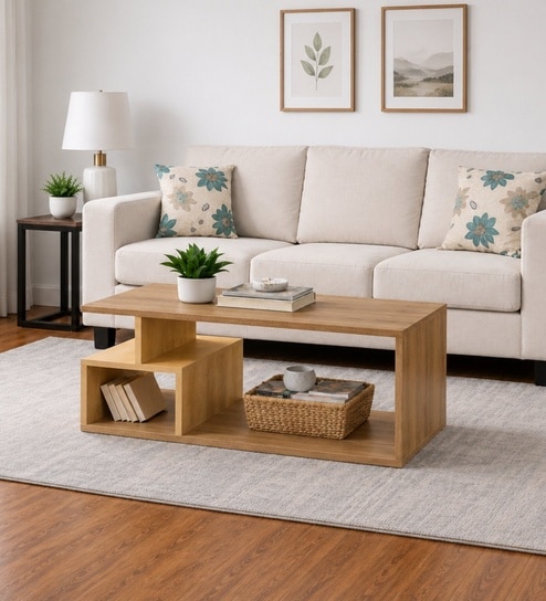 Urban Majesty Premium Centre Table In Sylvan Oak Light Finish