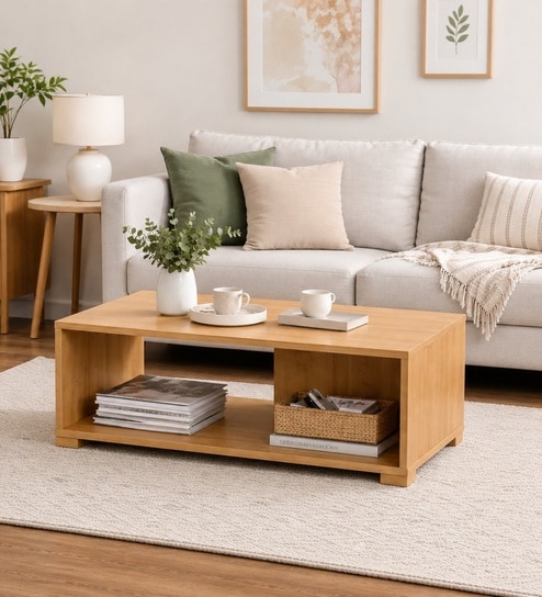 Urban Majesty Premium Centre Table In Sylvan Oak Light Finish