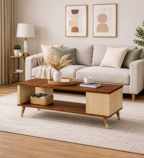 Urban Majesty Premium Centre Table In Sylvan Oak Light Finish
