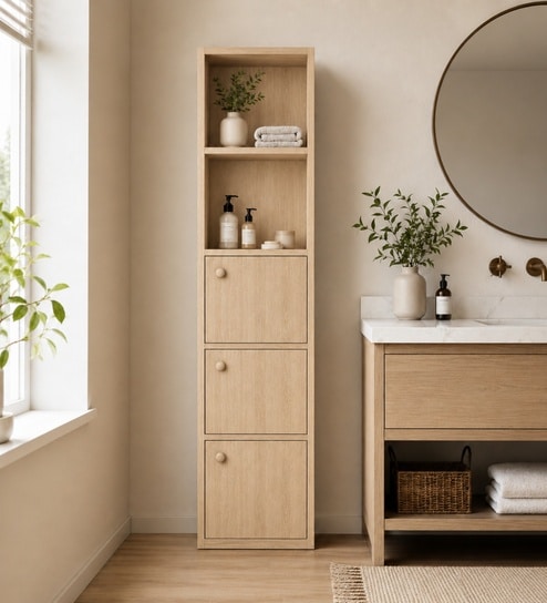 Urban Majesty Premium Multi Utility Rack Book Shelf In Sylvan Oak Light Finish