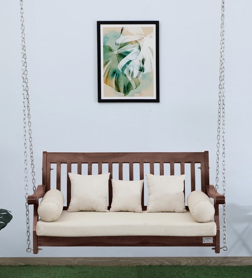 Urban Solid Wood Swing In Rosewood Finish