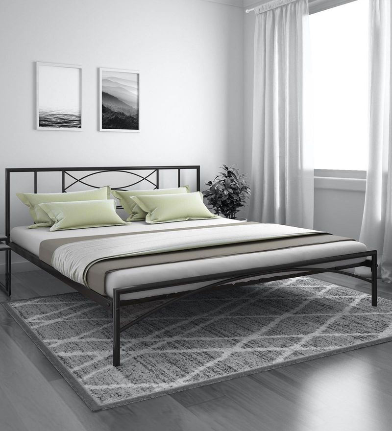 Buy Ursa King Size Bed in Black Finish by home Online Modern King