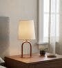 White Ura Contemporary Metallic Table Lamp